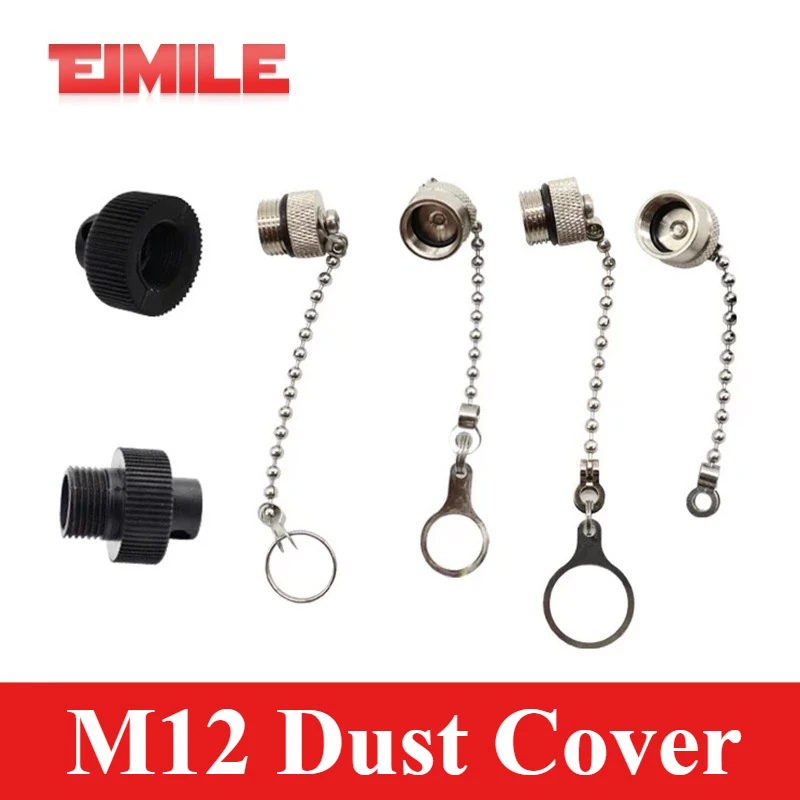 Waterproof Dust Cover with Chain for Aviation Plug Socket and Sensor Connector