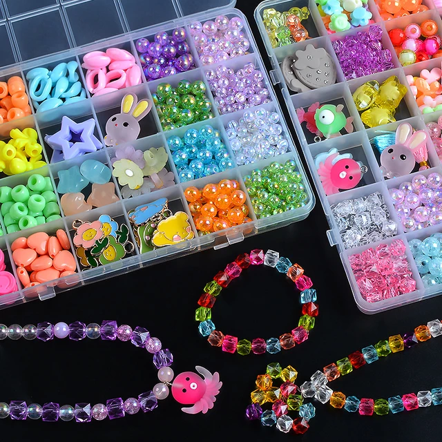 Kit for Make Bracelets Beads Toys for Children DIY 24 Grid