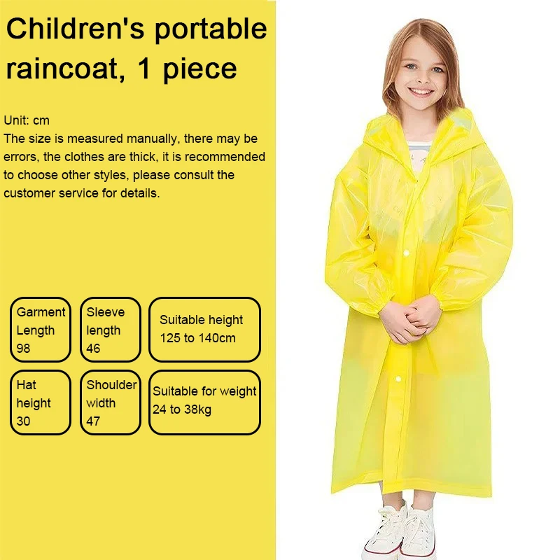Children's Yellow Waterproof Raincoat Poncho