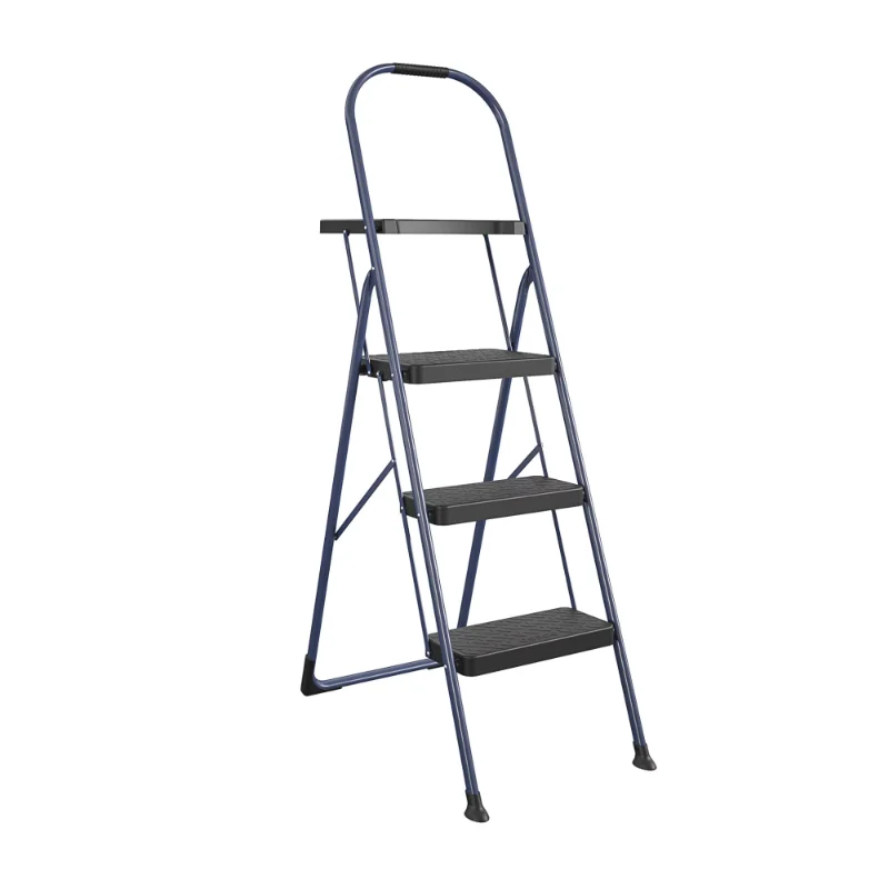 

COSCO Steel 3-Step BIG Step Stool with Tray, Navy step stool step ladder