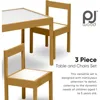 3 Piece Solid Rubberwood Table and Chairs Set with Natural Finish, Rounded Edges and Corners, and Wipeable Dry Erase Surface 4