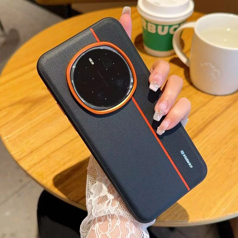 Enhanced PU Leather Shockproof Bumper Case with Colored Splicing Design