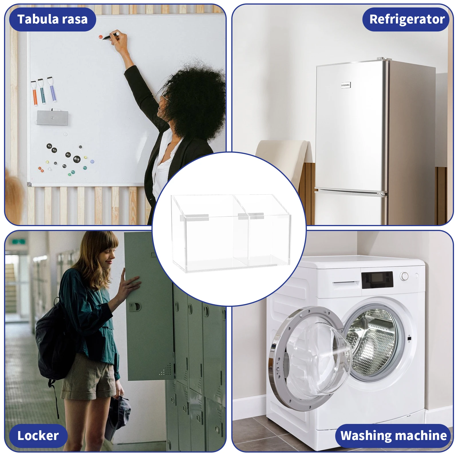 Bluecell World Porte-stylo Magnétique En Acrylique Pour Fournitures De Bureau, Support Mural Pour Marqueurs Effaçables à Sec, Pour Tableaux Blancs, Réfrigérateur (transparent