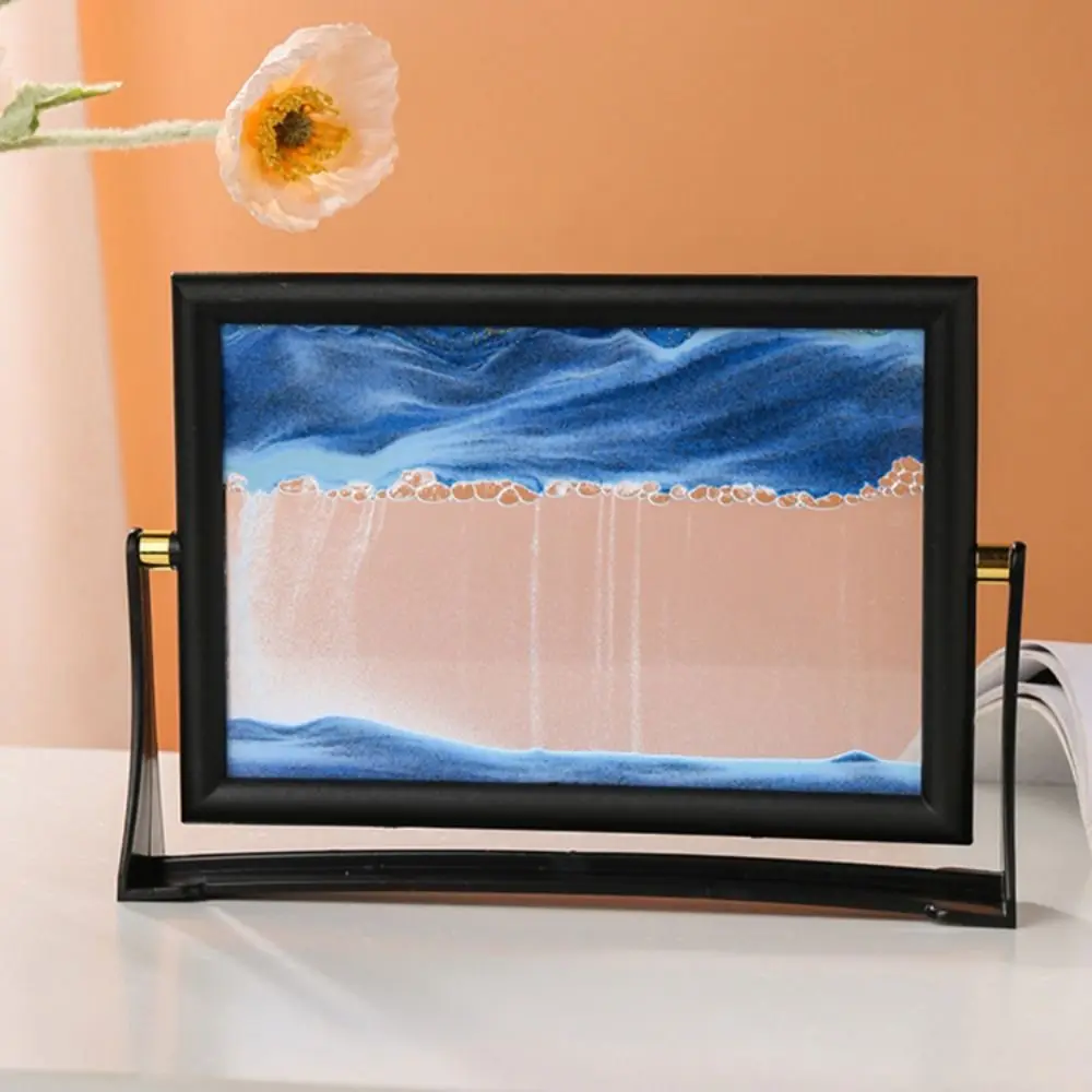 تدوير تتحرك الرمال صورة فنية تتدفق الرمال هدية الكريسماس الزجاج الرمال المتحركة اللوحة Sandscapes ديكور المنزل