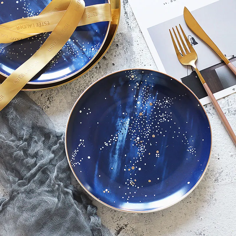 

Tableware decoration porcelain food gift plate heating ceramic Creative Star dinner fruit dessert kitchen tableware
