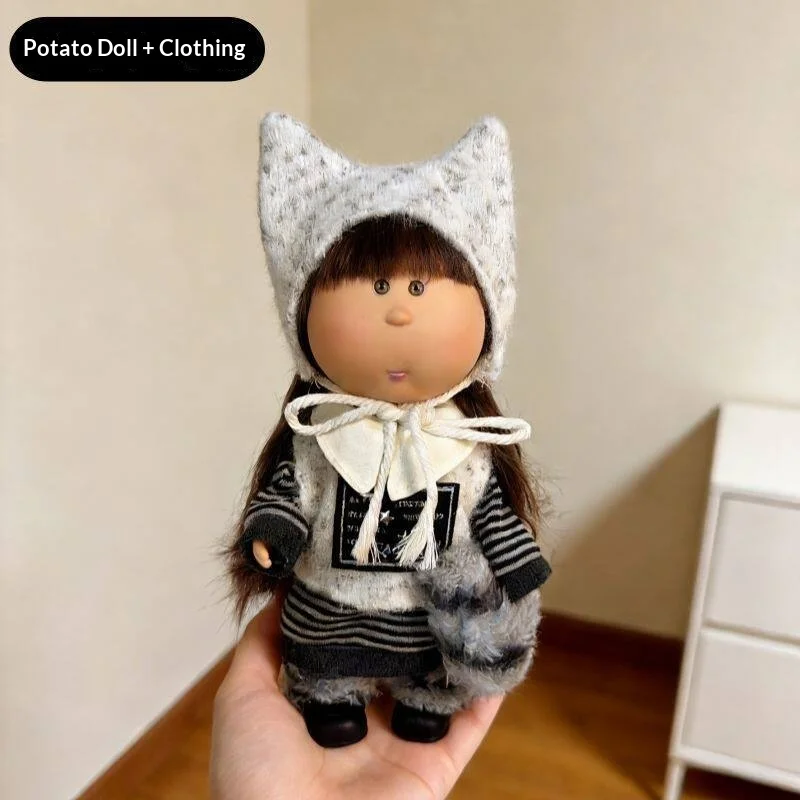 미아 스페니쉬 포테이토 비닐 인형 24cm 귀여운 드레스업 인형 세트 (옷과 가방 포함) 사랑스러운 봉제인형 여자아이 어린이 생일 선물