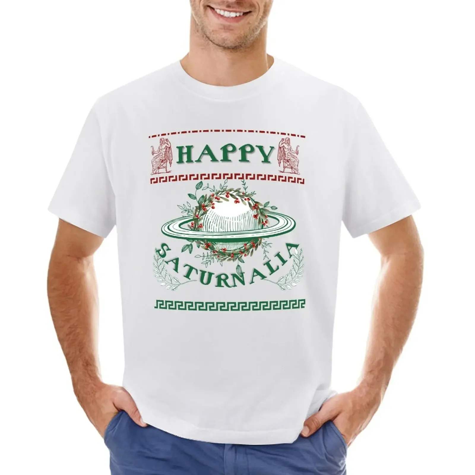 

Happy Saturnalia - Pagan Holiday T-shirt plain sports fans Aesthetic clothing tops mens graphic t-shirts funny