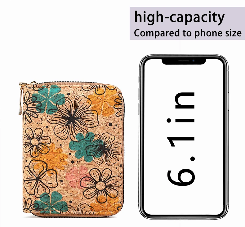 Cross border multifunctional Bohemian style short women's wallet, wood grain multi card slot wallet, large capacity portable car