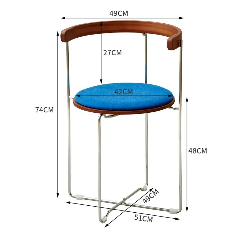 Solid Wood Nordic Vintage Folding Dining Chairs Small Simple Modern Backrest Makeup Chair Household Dining Room Furniture