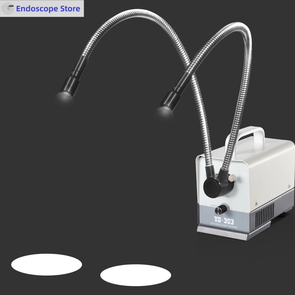 LED Light Source with Single and Dual Φ8mm 56cm Gooseneck Microscope ...