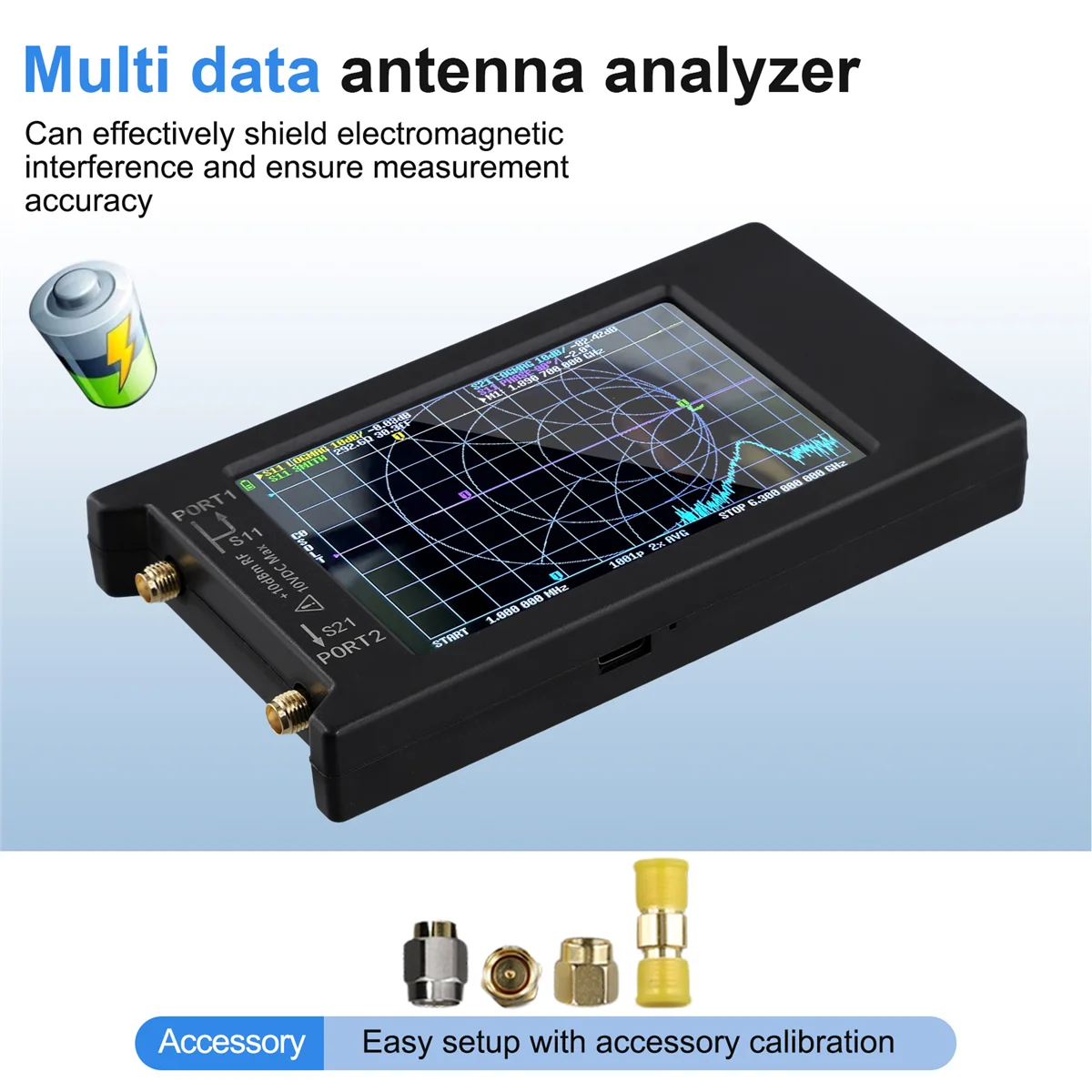 Tools New LiteVNA-64 50KHz-6.3GHz LiteVNA 4Inch Touch Screen Vector Network Analyzer HF UHF Antenna Analyzer Update of NanoVNA