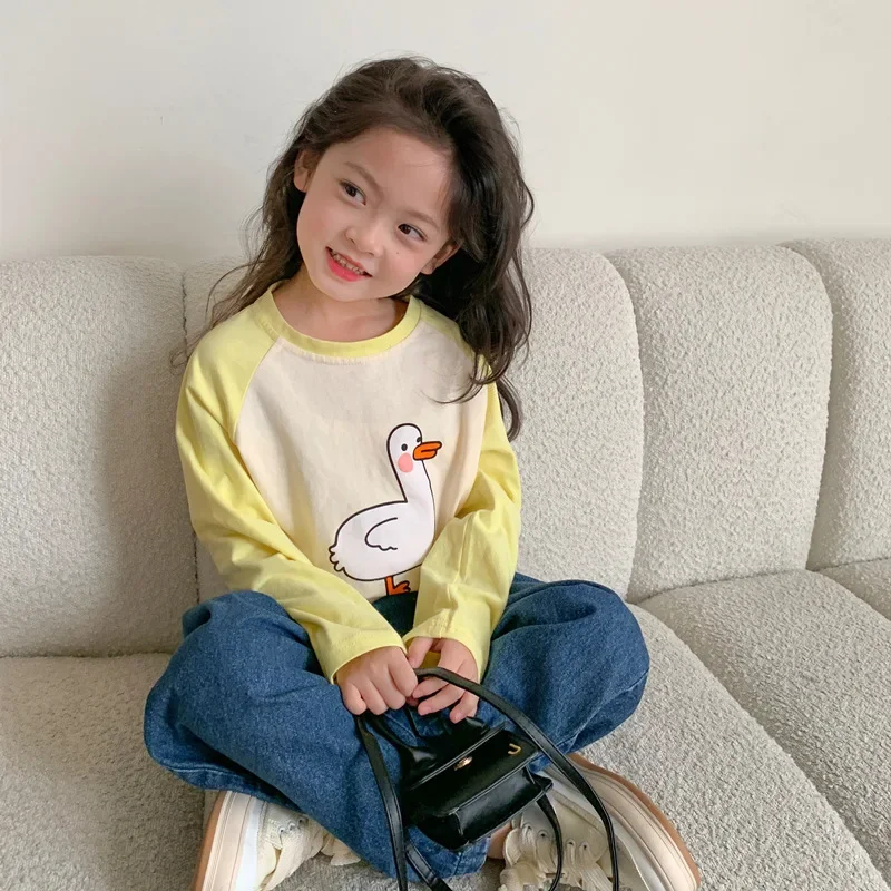 Children T Shirts for Kids 1-10years Long Sleeve Girls Tops Boys Tees School Baby Blouse Toddler Outerwear children t shirt