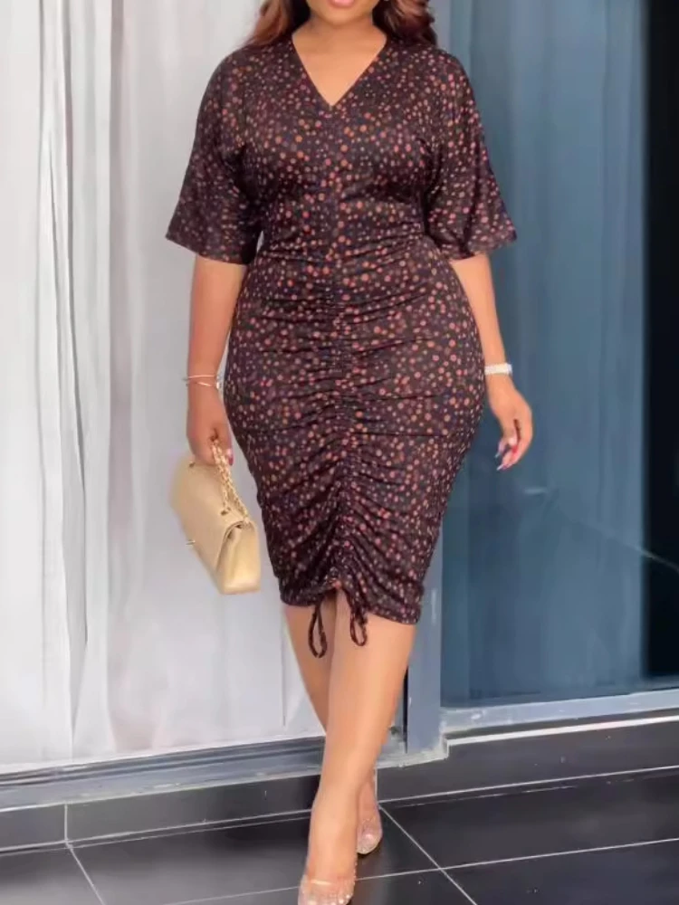 

Черное платье-футляр в стиле пэчворк с V-образным вырезом и коротким рукавом, облегающее Вечернее Платье До Колена на завязках, наряды