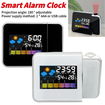 Orologio con Proiezione, Angolo di Proiezione Regolabile, Proiettore LED Digitale con Retroilluminazione Notturna per Casa, Soggiorno, Camera da Letto