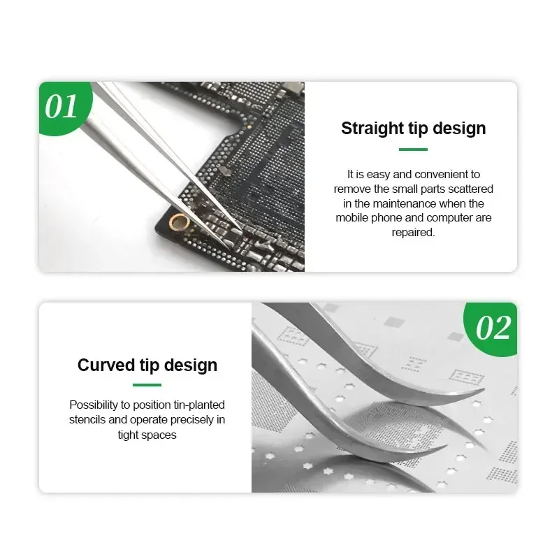 15 Anti-static Precision Tweezers High Toughness Fine Tips for Phone Motherboard Laptop Chip Tin Planted Repair Tool