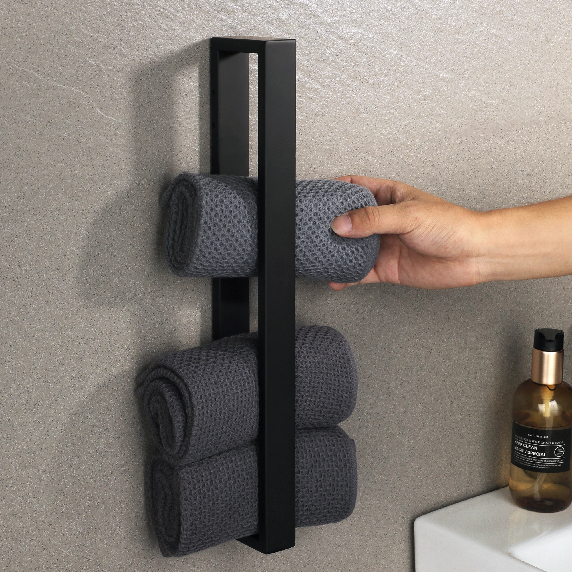 Towel rack towel holder 26/40cm towel ring towel hanger bath holder wall hanging bar 304 stainless steel bathroom shelf storage rack