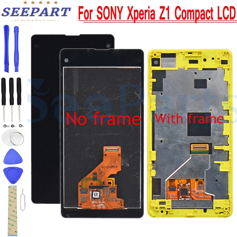 For SONY Xperia Z1 Compact LCD Display Touch Screen Digitizer Assembly Replacement M51w D5503 For SONY Z1 Compact Display 4.3"