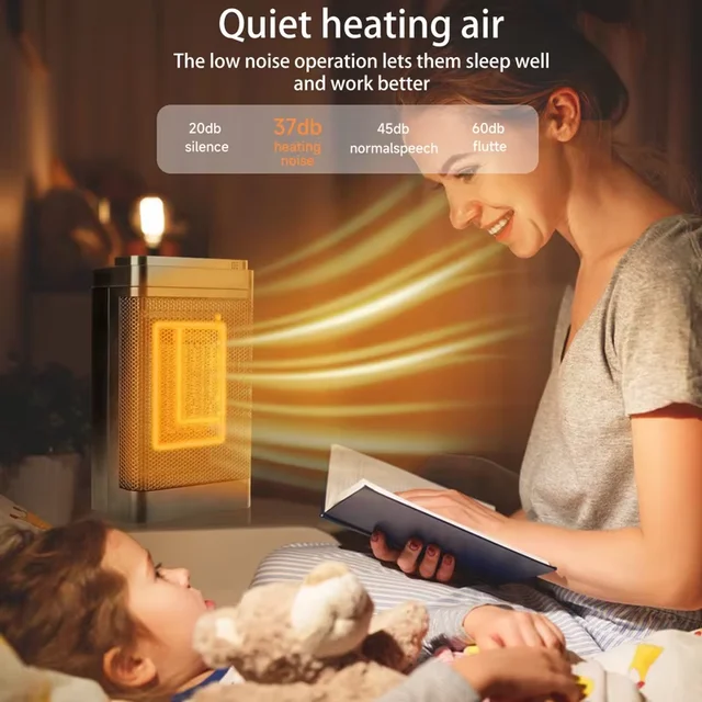 LED Touch Screen PTC Ceramic Heating Technology Electric Upright with Remote Control Home 3 Speed ​​Heater Fan Desktop Heater 5