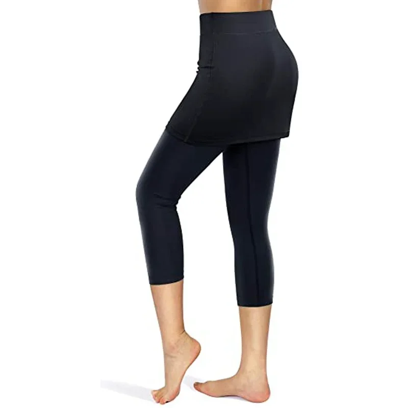 Womens Tennis Skorts Sport GYM Fake Two Pieces Compression Running Pants Quick Dry Fitness Pants Skirt Badminton Tennis sports shorts sports skirt