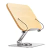 Desktop Book Stand for Reading with 360° Rotating Base Wooden Panel & Page Clips Foldable and Angle for Reading Book Holder 6