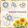 1Pc Rotatable Sun Rings For Women Anti Stress Anxiety Fidget Sunflower Sun Star Ring Party Aesthetic Jewelry Gift 1