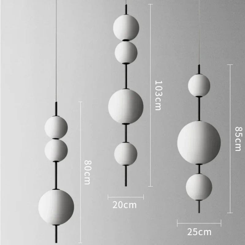 Designer Led White Glass Pendant Chandelier For Cafe Bar Bedroom Kitchen 4 Heads Round Ball Hanging Lighting Fixture Home Pendant lights pendant lamp chandelier lighting