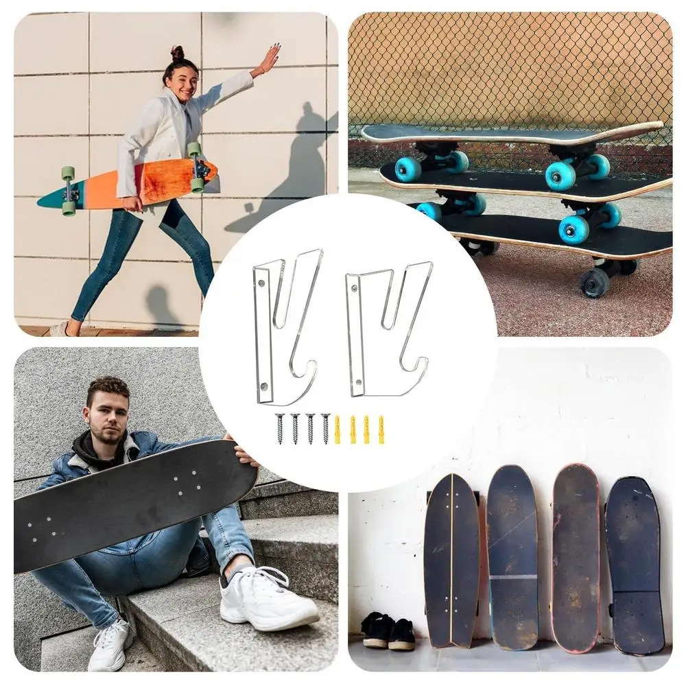 Skateboard Rack Wall Mount Horizontal Skateboard Wall Mounted Hanger Storage Skateboard Stand Skateboard Shelf Fits Virtually