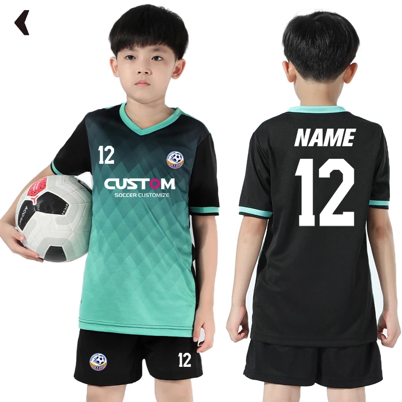 Football Jersey Set Soccer Uniform Kids Personalized Polyester Breathable For Children