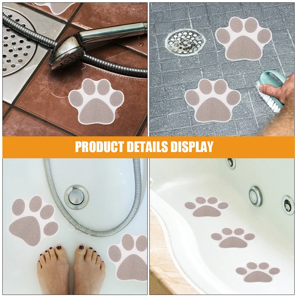 20 Pcs Black Dog Anti Slip Stickers Floor Bathtub Bathroom Tile Accessories Inflatable Bath Non Slip Transparent Cat Print