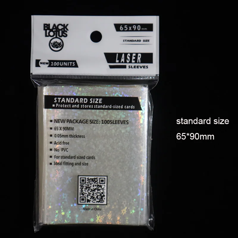 

100pc Card Protector 65*90mm Card Games Card Protector No Acid PP Material Transparent Laser Stars Print Card Protector