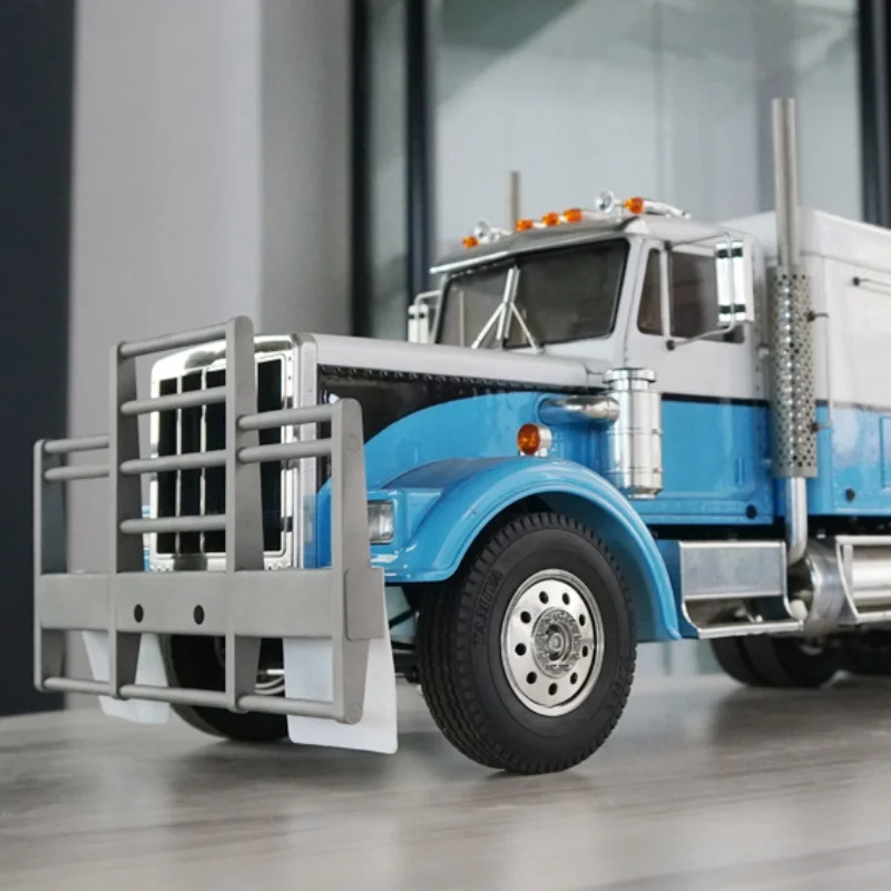 Camion Rc Pare-choc Avant CNC Avec LED Bleues Pour Tamiya 1/14 King Hauler & Globe Liner - Intégry Omega Bumper