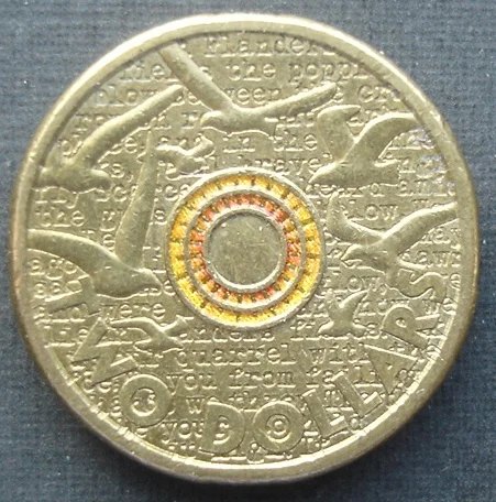 

Australia 2015 2 Yuan Color Commemorative Coin Rongjun Anniversary Yellow Circle Products
