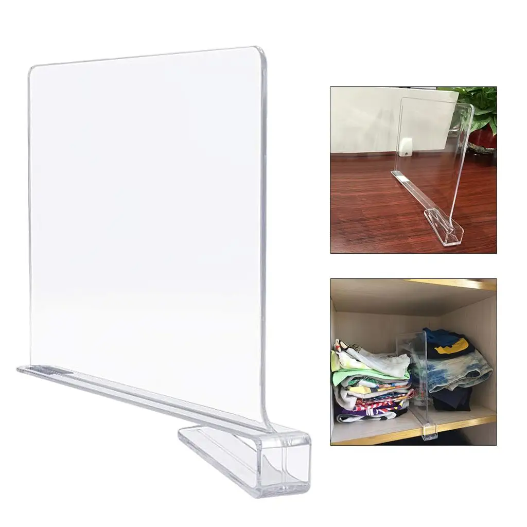 Transparent Acrylic Shelf Dividers for Organization In Bedroom Kitchen shelf dividers