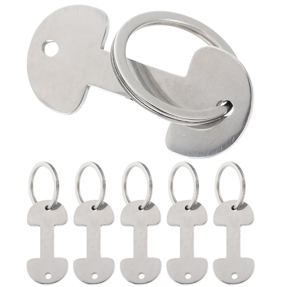 6/8/12Pcs Key Ring Metal Shopping Trolley Tokens Convenient Trolley Tokens Trolley Tokens Keyring Shopping Cart Token Solver 6