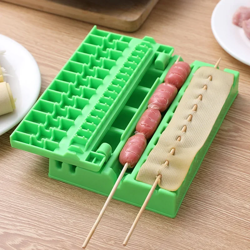 Barbecue Stringer Fast Skewer Kebab Maker Box Machine Beef Meat Vegetable String Grill Barbecue Kitchen Accessories Bbq Gadget barbecue skewers bbq grilling accessories kebab maker