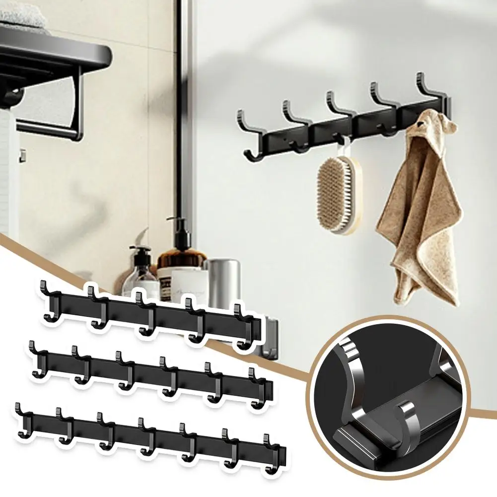 

Clothes Hook Bathroom Hole-free Wall Hanging Bedroom Clothes Row Easy Install To Hook Traceless Towel Hanging Stable R1W7