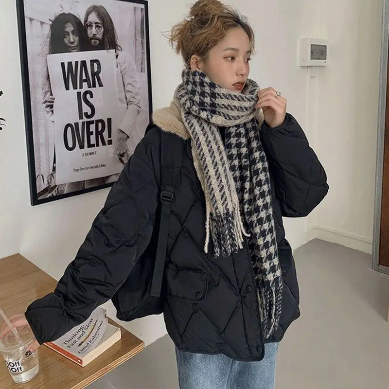 Parkas Women Sweet Preppy Temper Warm Winter Minimalist Girlish Streetwear All-match American Stylish Designer Куртка Зимняя Ins