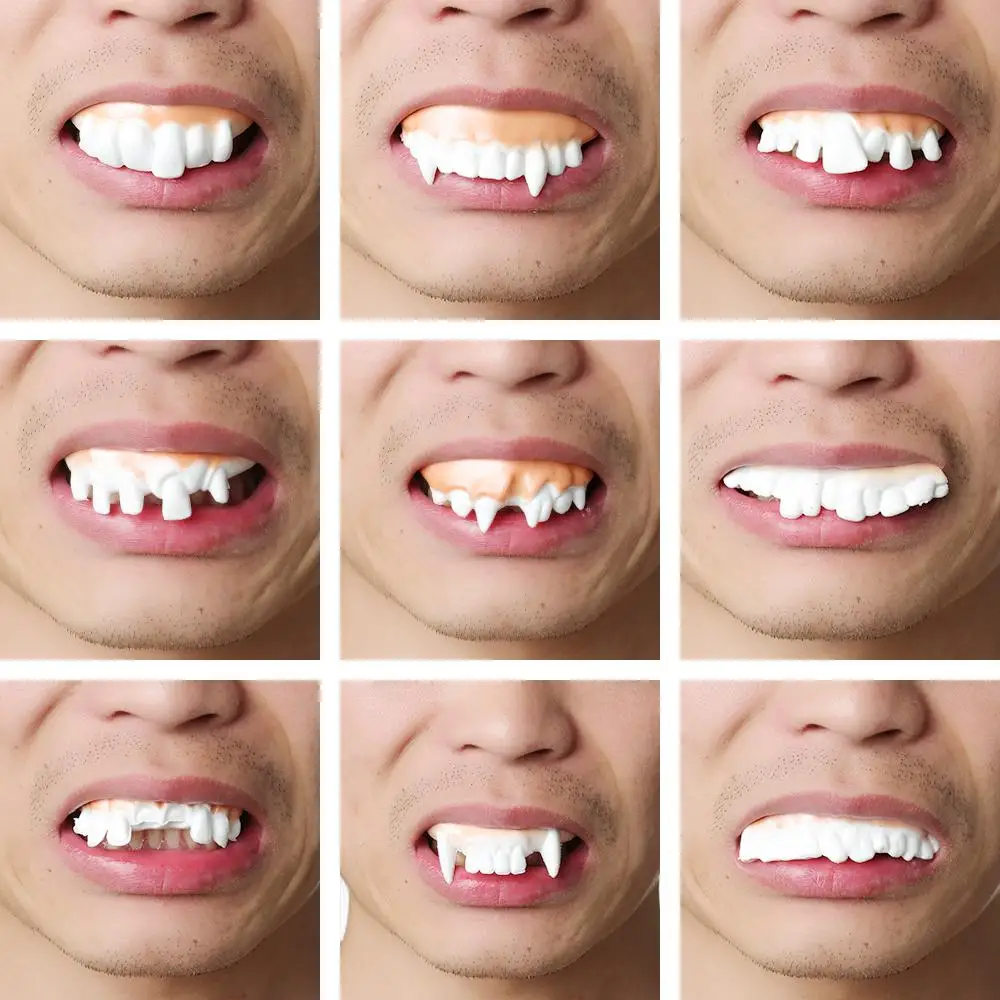 12Pcs Funny Creative Halloween Decoration Party Bags Tooth Toy Rotten Teeth Horror Toys