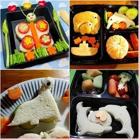 Moule à Sandwich en forme de dinosaure pour enfants, coupe-Sandwich, pain, Biscuits, outils de pâtisserie, gâteau, machine à déjeuner pour enfants, 1/4 pièces 5