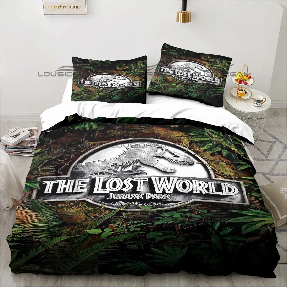Dino Blanket Jurassic World Kids Reversible Bed Set-W8096559735