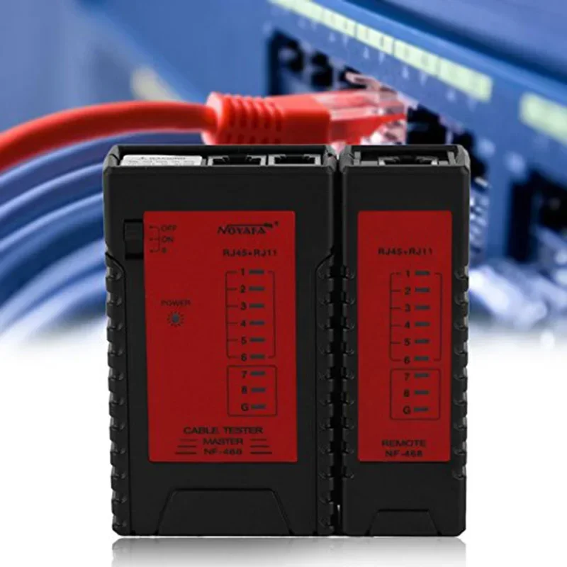 Noyafa NF-468 Ethernet Cable Tester RJ45 CAT5E CAT6 LAN Cable Tester Network Test Tools For UTP/STP Line RJ11 RJ12 Wire Check