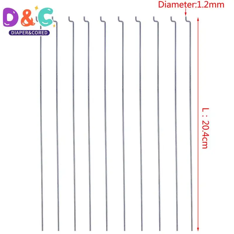 

Рычаг рулевого механизма Z-типа, Диаметр 1,2 мм, длина 20 см, Натяжной стержень из нержавеющей стали, серворычаг для радиоуправляемых самолетов, 10 шт.