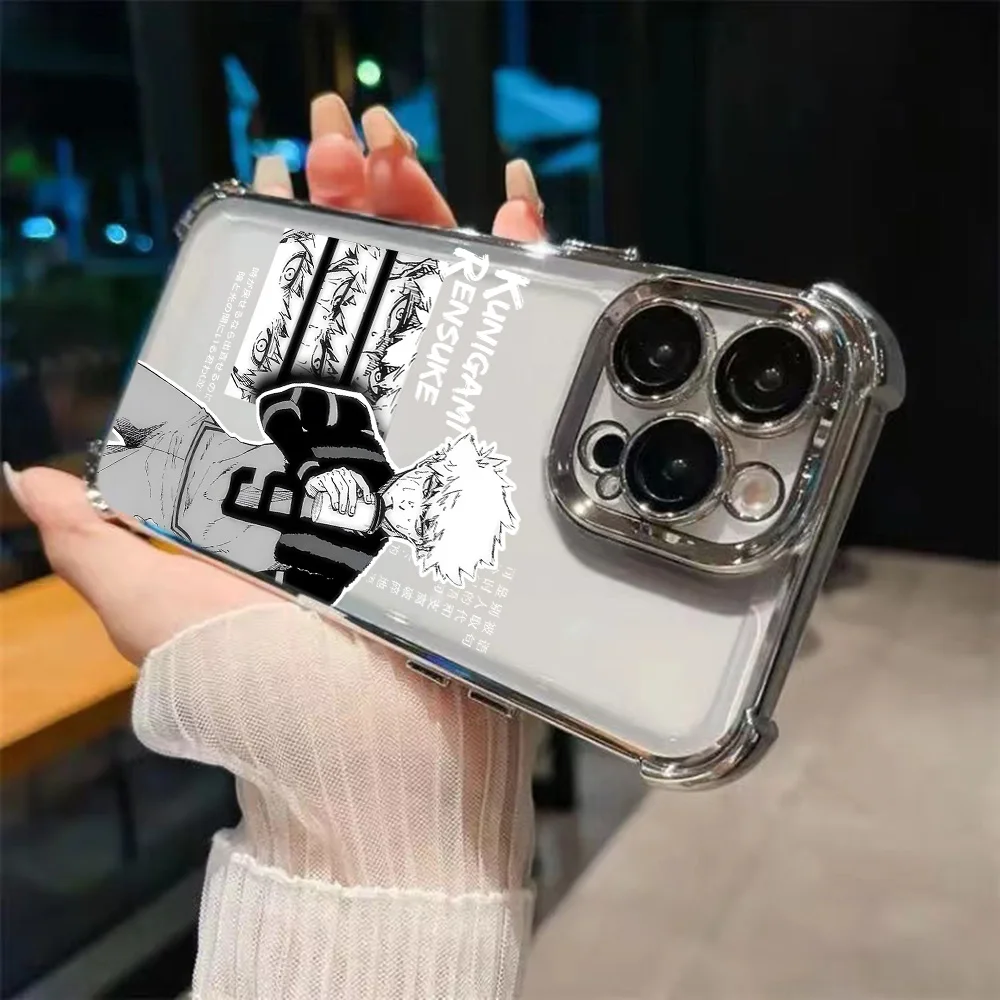 Enhanced Anime Plating Phone Case with Anti-Fall Airbag Cover