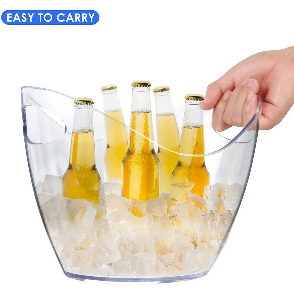 4L Plastic Ice Bucket for Drinks and Parties Perfect for Wine Champagne Mimosa Cocktail Bar Outdoor Picnic Fruit Storage Basket ice bucket