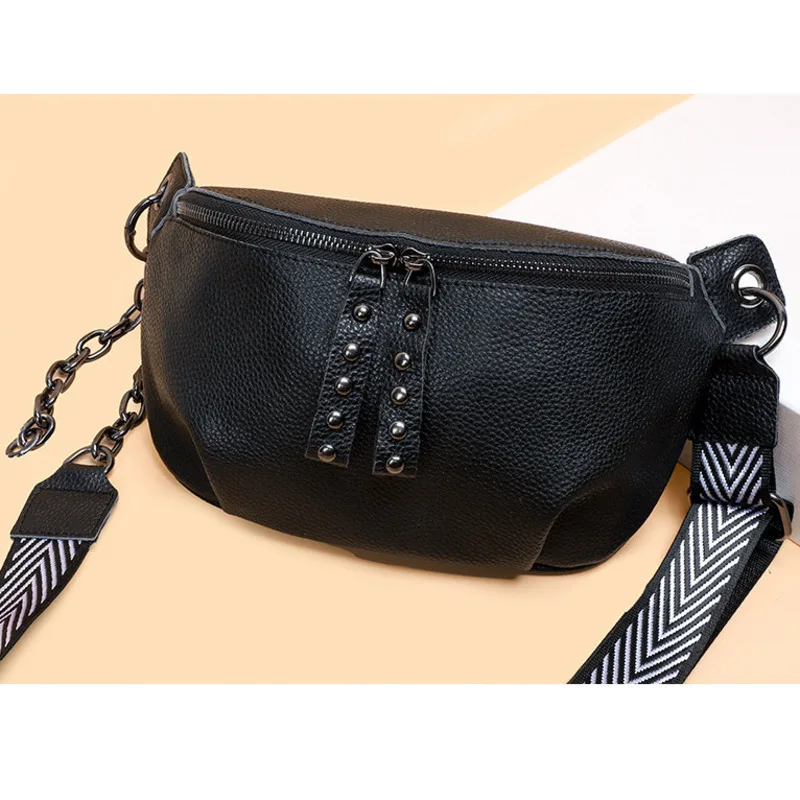 Cowhide Top Shoulder Single Layer Bag Fashion Crossbody Chain Zipper Handbag For Woman High-Quality Messenger Versatile Luxury