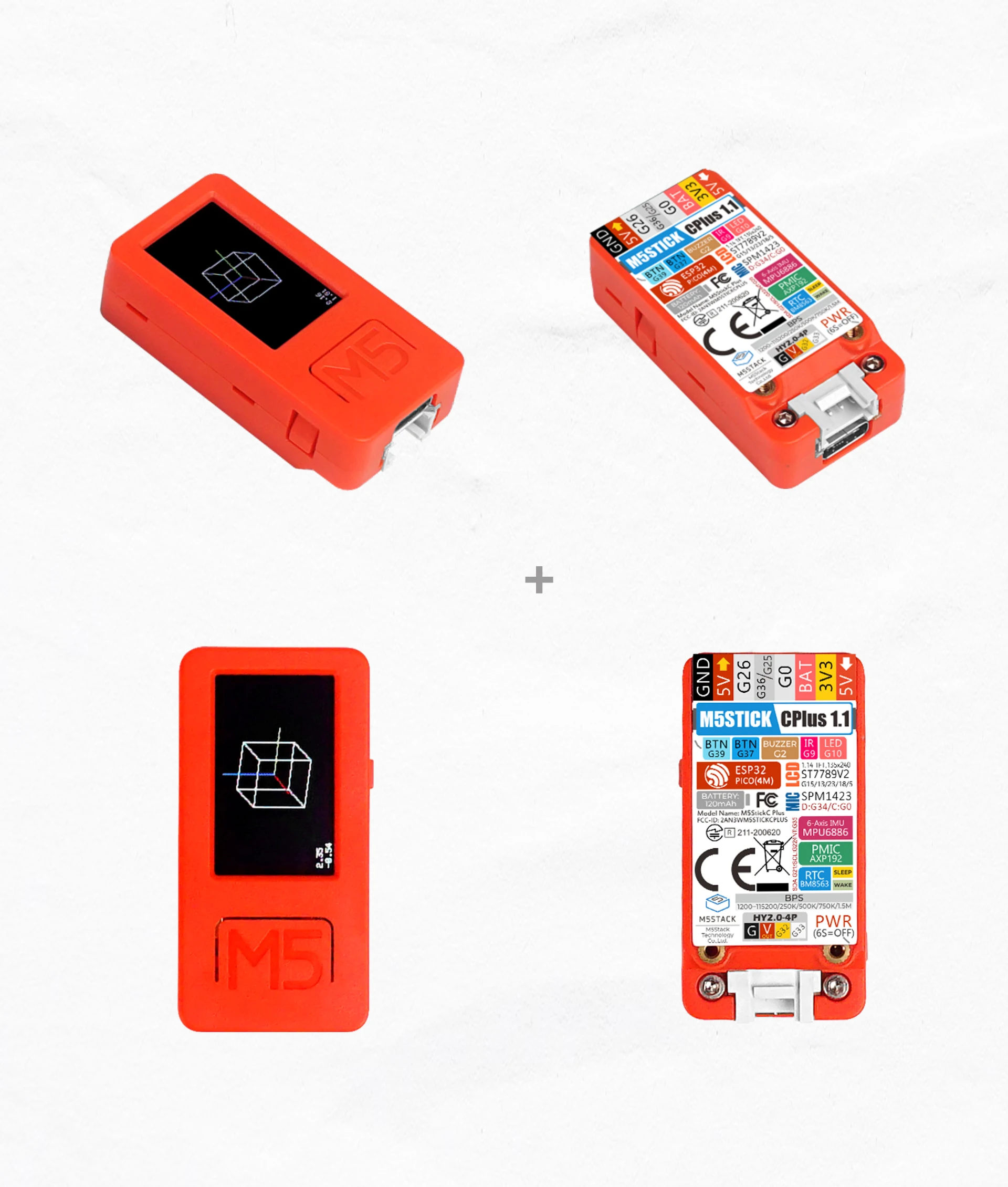Official M5StickC PLUS ESP32-PICO Mini IoT Development Kit