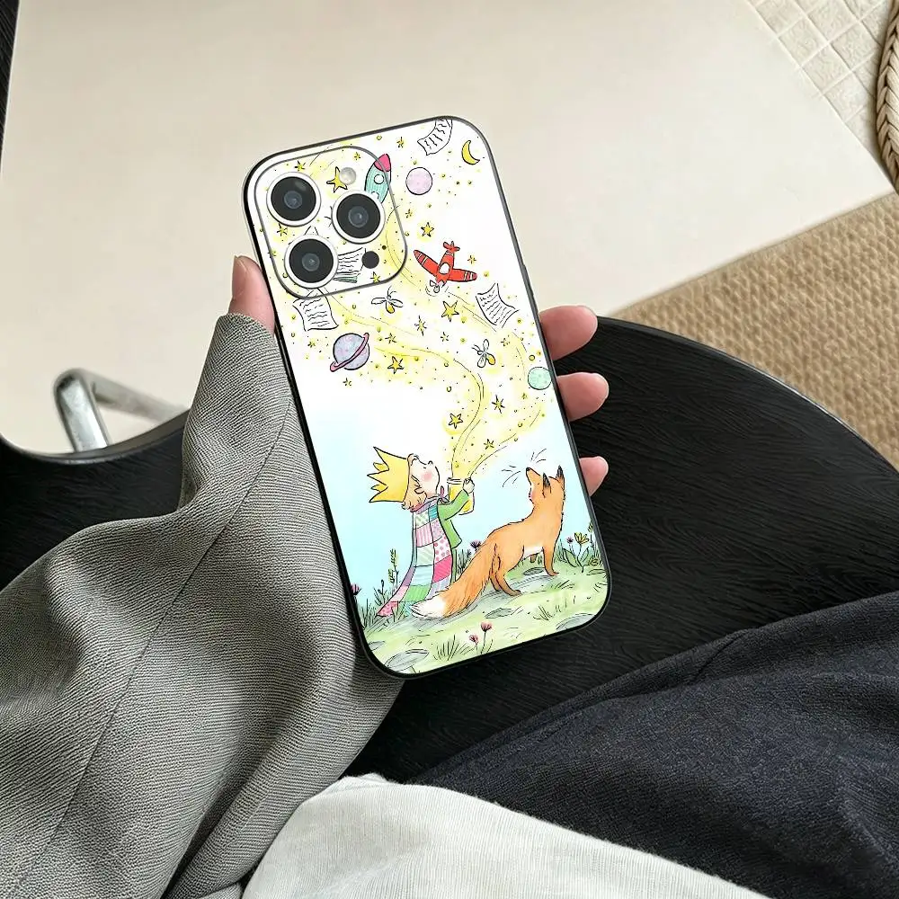 The Little Prince Soft Black Phone Case - Elegant Protection with Timeless Design