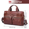 BULLCAPTAIN Men's Leather Briefcase Can Be Used For 15.5-Inch Notebook Large-Capacity Work Bags Business Shoulder Messenger Bag 6