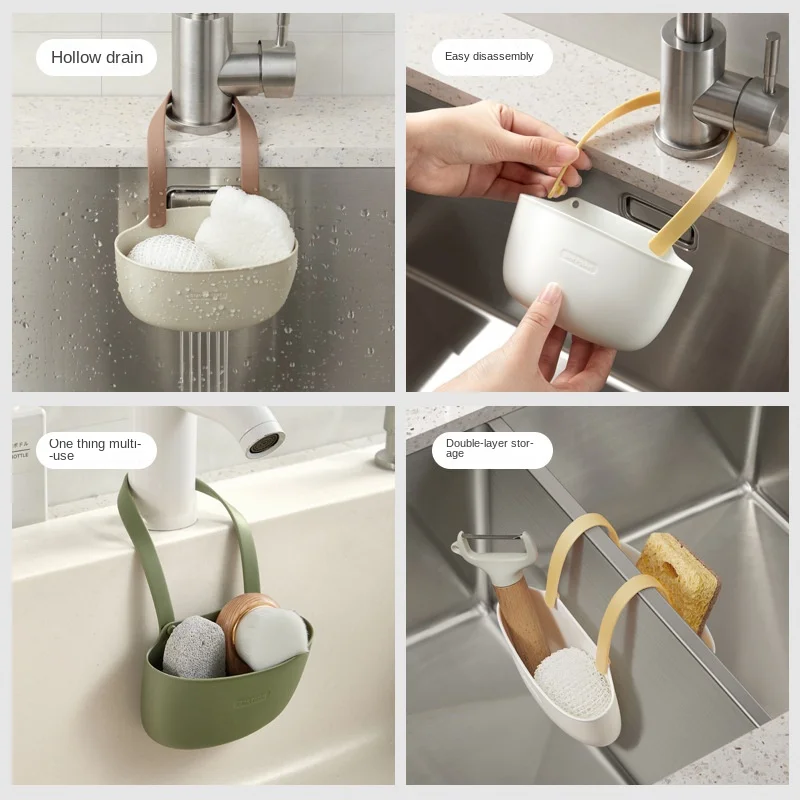 Kitchen Sink Accessories Kitchen Sink Sponges Soap Holder Bathroom Dish Drain Water Basket Storage Drying Rack Accessories Organizer