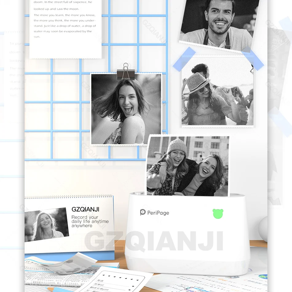 For Peripage A9 A9 Pro Official Photo Printer 77mm Thermal Paper Notes Sticker 10 Years Color Pure White Transparent Label Paper